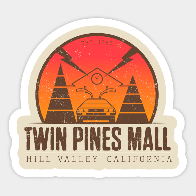 Twin Pines Mall Tshirt from Back to the Future Sticker by Stephens Creative